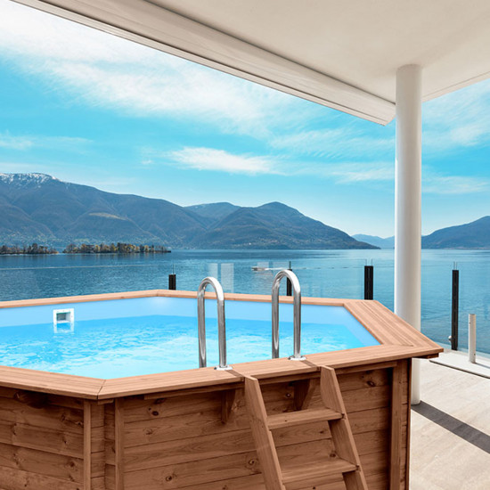 WOODEN POOL 434 x 376 cm x 116 cm SUNNY DELIGHT ABATEC