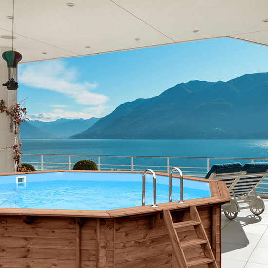 WOODEN POOL 434 x 376 cm x 116 cm SUNNY DELIGHT ABATEC