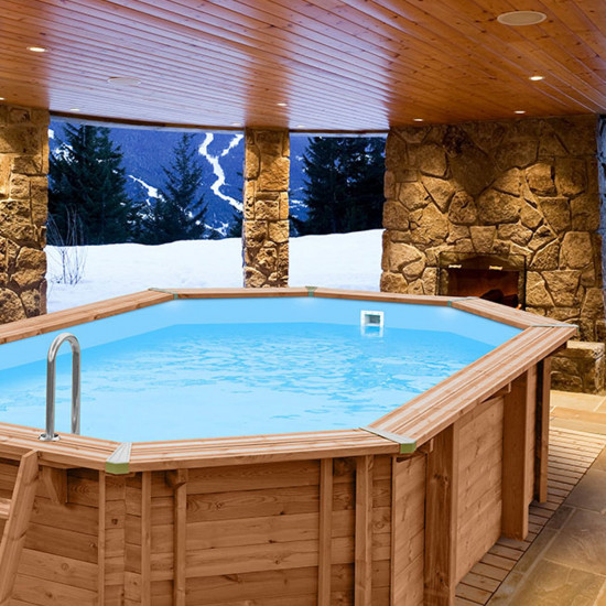 WOODEN POOL 563 x 352 cm x 106 cm Blue Lagoon ABATEC