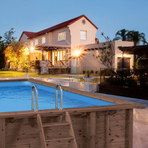 WOODEN POOL 413 x 322 cm x 122 cm Seashell Happines ABATEC 2