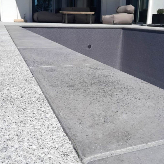 Pool edge stone, curve grey 1,5m TORO