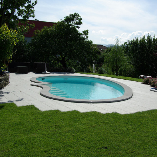 Pool edge stone, curve grey 4,5m TORO