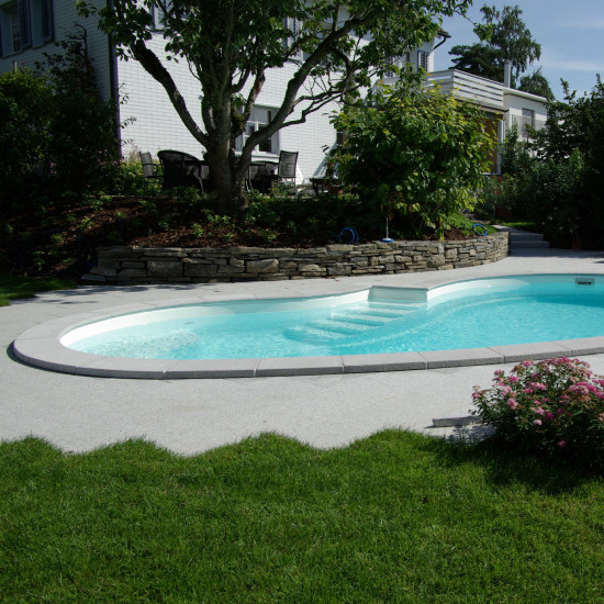 Pool edge stone, curve grey 1,25m TORO