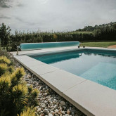 Pool edge stone, curve white 1,25m TORO