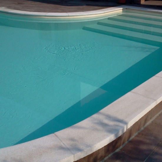 Pool edge stone, curve white 1,5m TORO