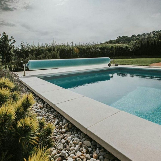 Pool edge stone, curve white 4 m TORO
