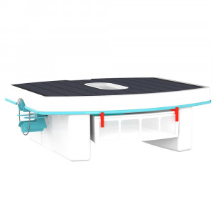 Skimmer pool robot SKIMMI cleans mirror and water line DOLPHIN 2