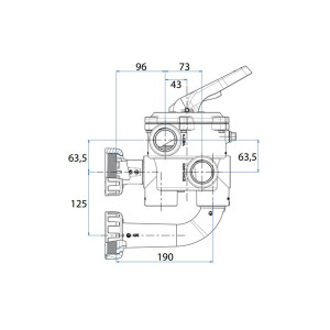 6-way side valve for pool filter with connections CLASSIC 2" ASTRAL POOL 2