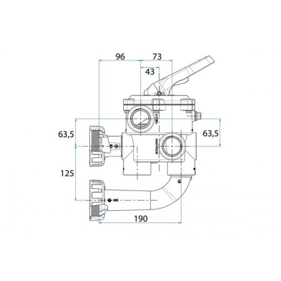 6-way side valve for pool filter with connections CLASSIC 2" ASTRAL POOL