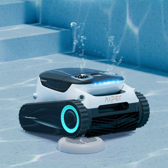 AIPER SCUBA N1 PRO wireless automatic pool cleaner cleans the bottom, walls and waterline.