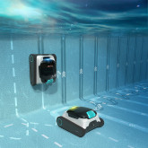 AIPER SCUBA N1 wireless automatic pool cleaner cleans the bottom, walls and waterline.