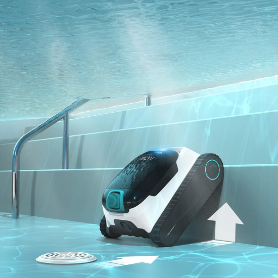 AIPER SCUBA N1 wireless automatic pool cleaner cleans the bottom, walls and waterline.