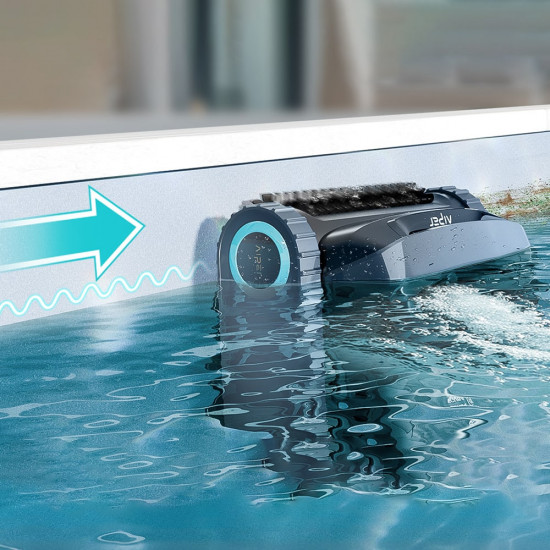 AIPER SCUBA X1 wireless automatic pool cleaner cleans the bottom, walls and waterline.