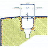 Overflow gutter grate for swimming pools with a longitudinal pattern, double connection, 195 mm x 22 mm ASTRAL POOL
