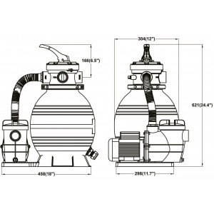 Filter set for garden pool 20m3 300mm 10m3/h STAR HYDRO-S 2