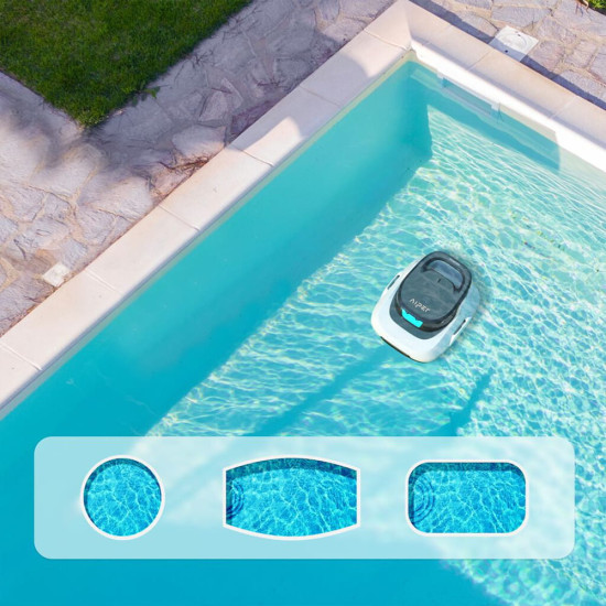 AIPER SCUBA SE wireless automatic pool cleaner cleans the bottom