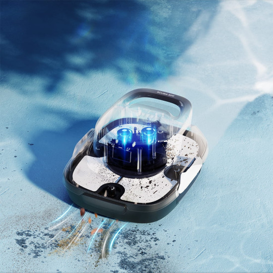 AIPER SCUBA SE wireless automatic pool cleaner cleans the bottom