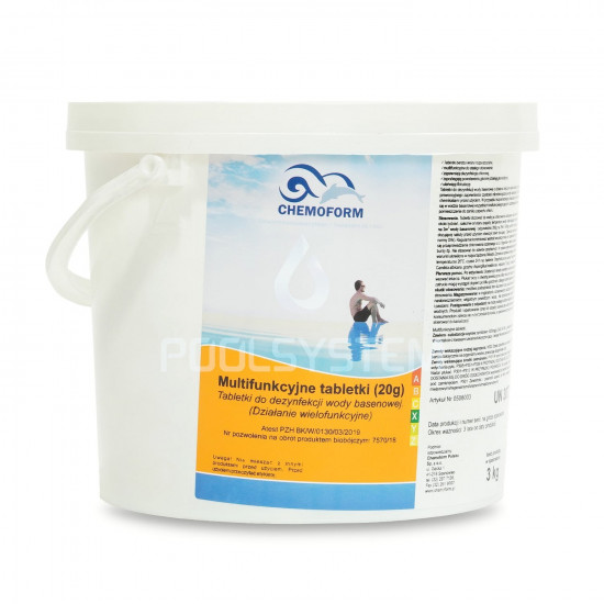 Multifunkcyjne tabletki do basenu 4w1 20g 3KG CHEMOFORM