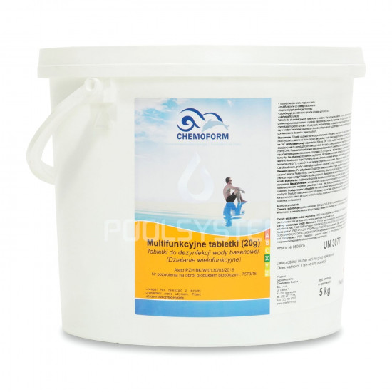 Multifunkcyjne tabletki do basenu 4w1 20g 5KG CHEMOFORM