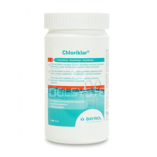 Chlor szok do basenu w tabletkach CHLORIKLAR 1KG BAYROL