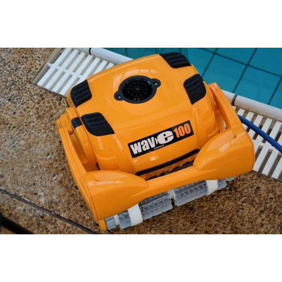 Dolphin WAVE 100 WB pool cleaner cleans bottom, walls and waterline