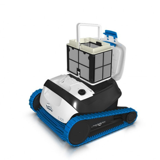 DOLPHIN S100 pool vacuum cleaner cleans bottom and walls