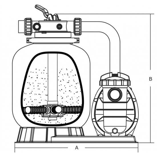 Zestaw filtracyjny do basenu 50m3 500mm FSP500-4W HYDRO-S