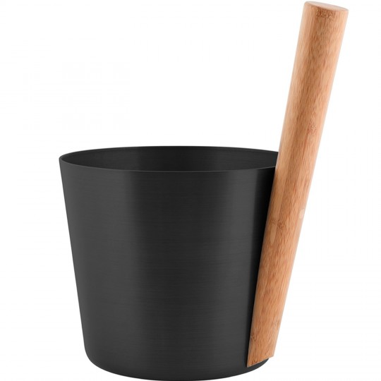 Sauna Bucket with handle ALUMINIUM BLACK RENTO