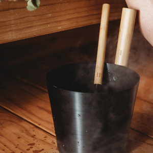 Sauna Bucket with handle ALUMINIUM BLACK RENTO 2
