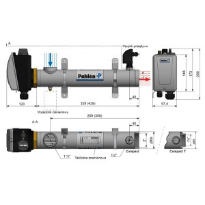 Titanium electric pool heater 18kW COMPACT T PAHLEN 2