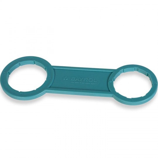 Swimming pool chemistry canister wrench for wrapping canisters BAYROL