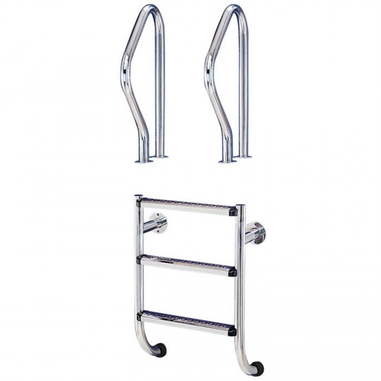 Divided 5-step pool ladder LINA steel AISI304 TEBAS