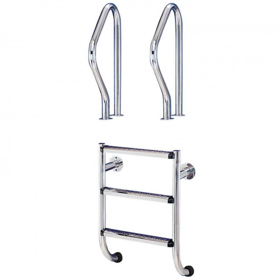Divided 4-step pool ladder LINA steel AISI304 TEBAS