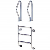 Divided 4-step pool ladder LINA steel AISI304 TEBAS