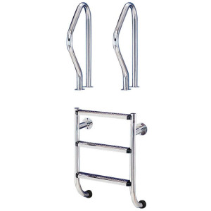 Divided 2-step pool ladder LINA steel AISI304 TEBAS