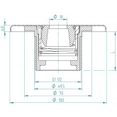 Inflow nozzle for tiled pool 1 1/2" HUGO LAHME