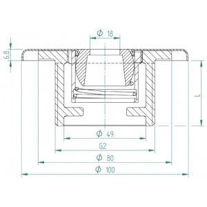 Inflow nozzle for tiled pool 1 1/2" HUGO LAHME 2