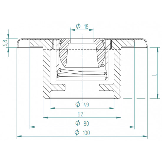 Dysza napływowa do basenu płytkowanego 2" HUGO LAHME