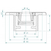 Dysza napływowa do basenu płytkowanego 2" HUGO LAHME