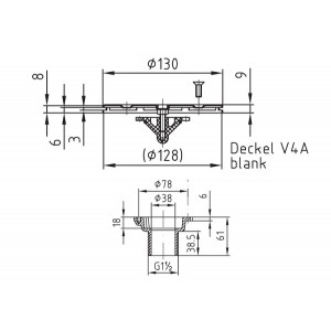 Dysza napływowa denna do basenu 1 1/2" HUGO LAHME 2