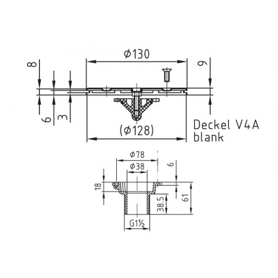 Dysza napływowa denna do basenu 1 1/2" HUGO LAHME