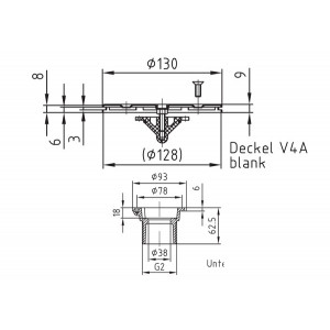 Bottom nozzle for tiled swimming pool 2" HUGO LAHME 2