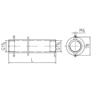 Wall bush for tile pool 300 mm 1 1/2" HUGO LAHME 2