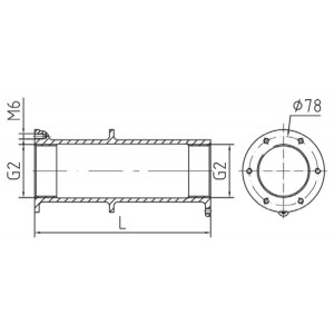 Wall bush for foil pool 240 mm 1 1/2" HUGO LAHME 2