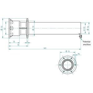 Wall bush for foil swimming pool 340 mm 1 1/2" HUGO LAHME 2