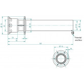 Przepust murowy basen płytka 90 stopni 300mm brąz HUGO LAHME