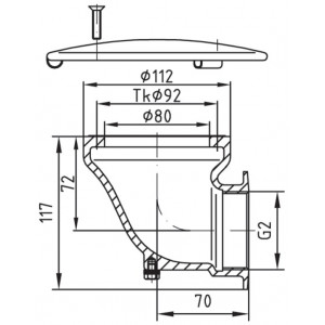 Bottom drain for 90 degree tiled swimming pool HUGO LAHME 2