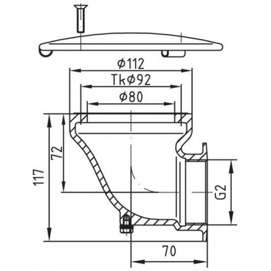 Bottom drain for 90 degree tiled swimming pool HUGO LAHME