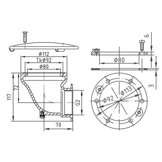 Odpływ do basenu foliowanego 90 stopni HUGO LAHME