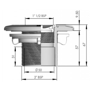 Suction nozzle for prefabricated swimming pool white ASTRAL POOL 2
